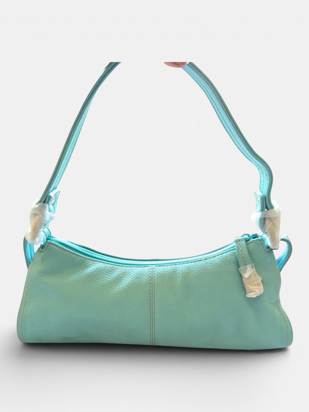 RARE Deadstock Y2K Kenneth Cole Step Aside Pale Blue Leather Hobo Purse NWT - Picture 4 of 10